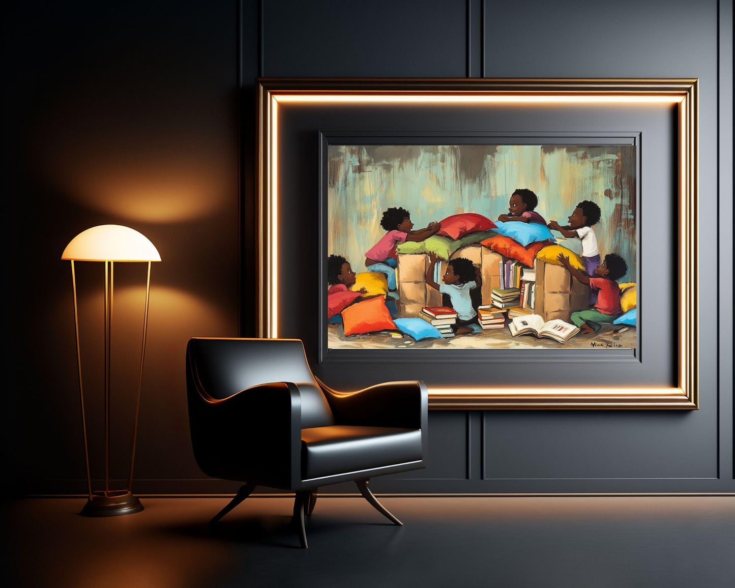 Pillow Fort Black Kids African American Wall Art