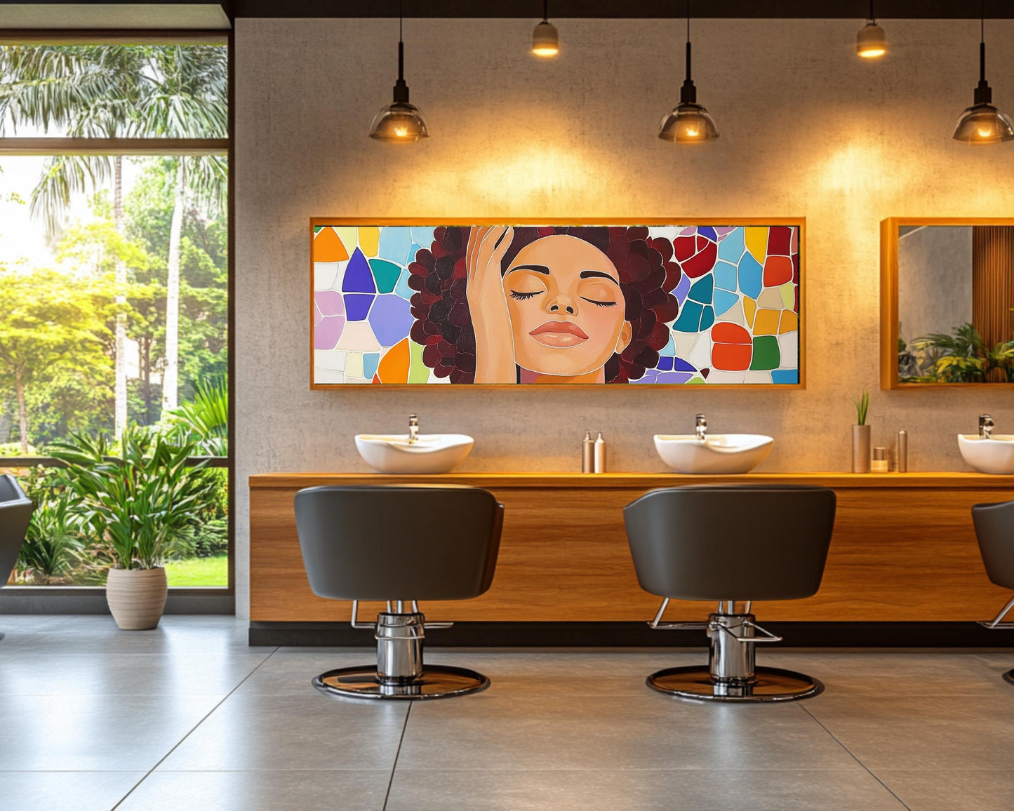 African American Art Black Woman Mosaic Canvas