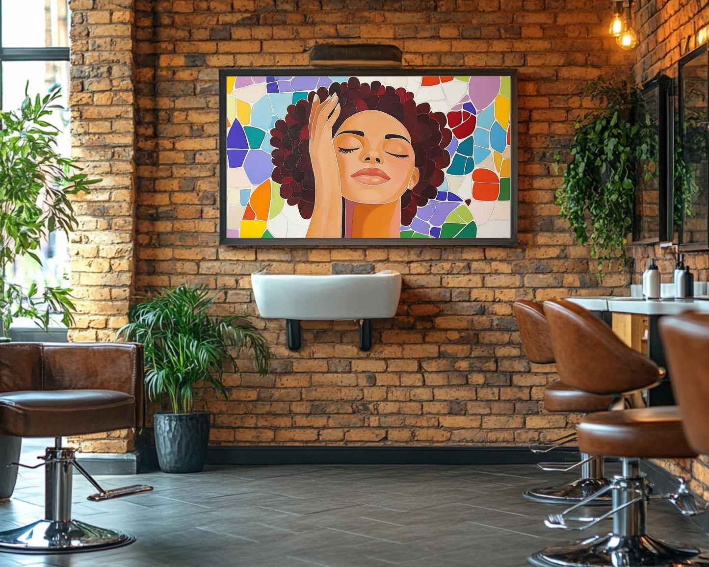 African American Art Black Woman Mosaic Canvas