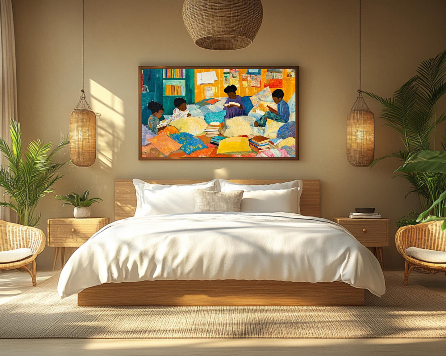 African American Wall Art Black Children Reading
