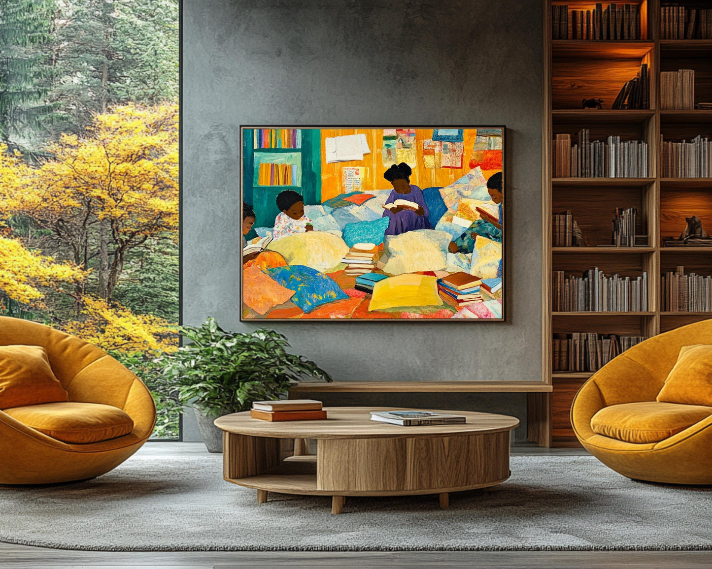 African American Wall Art Black Children Reading