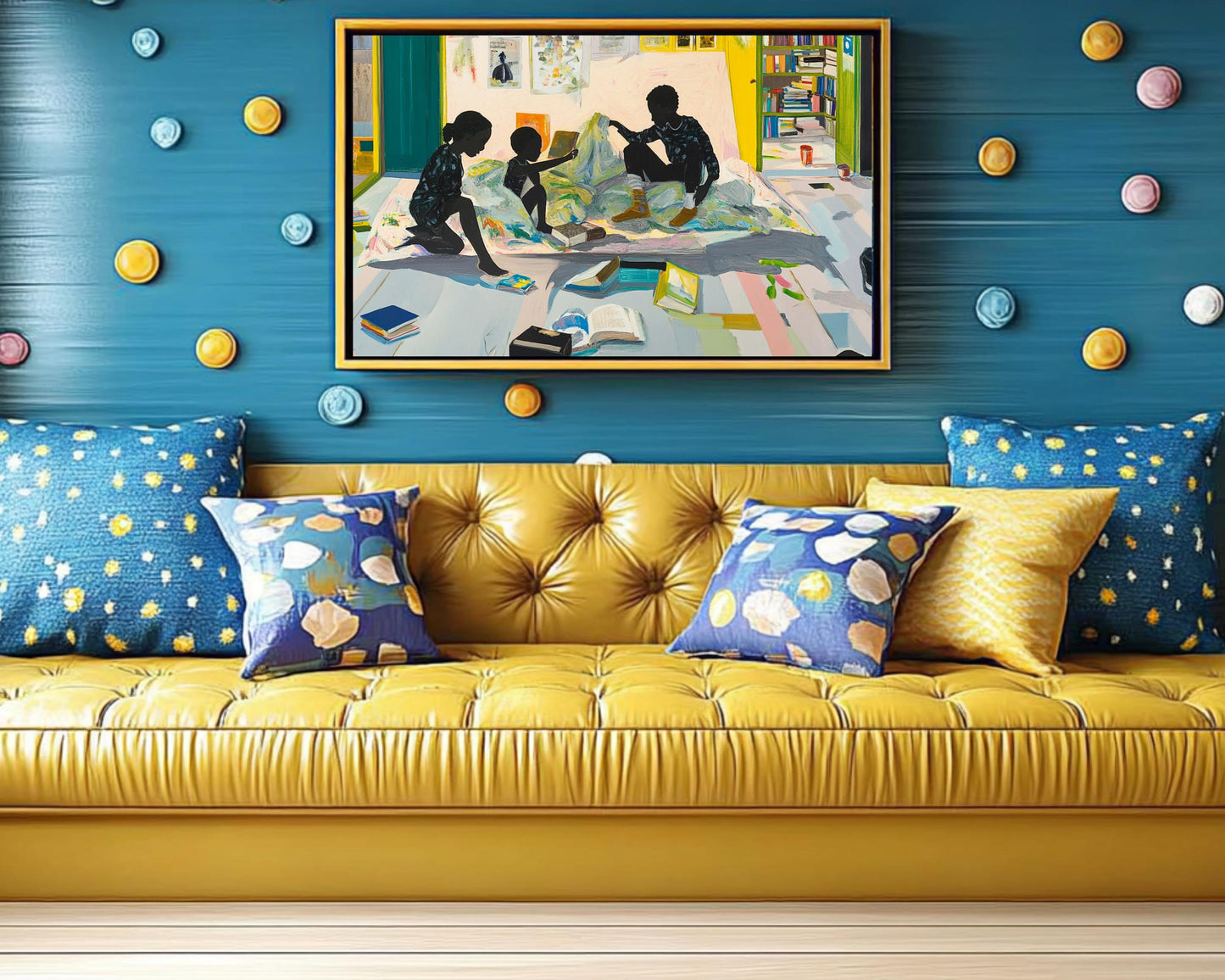 Black Siblings Reading African American Wall Art