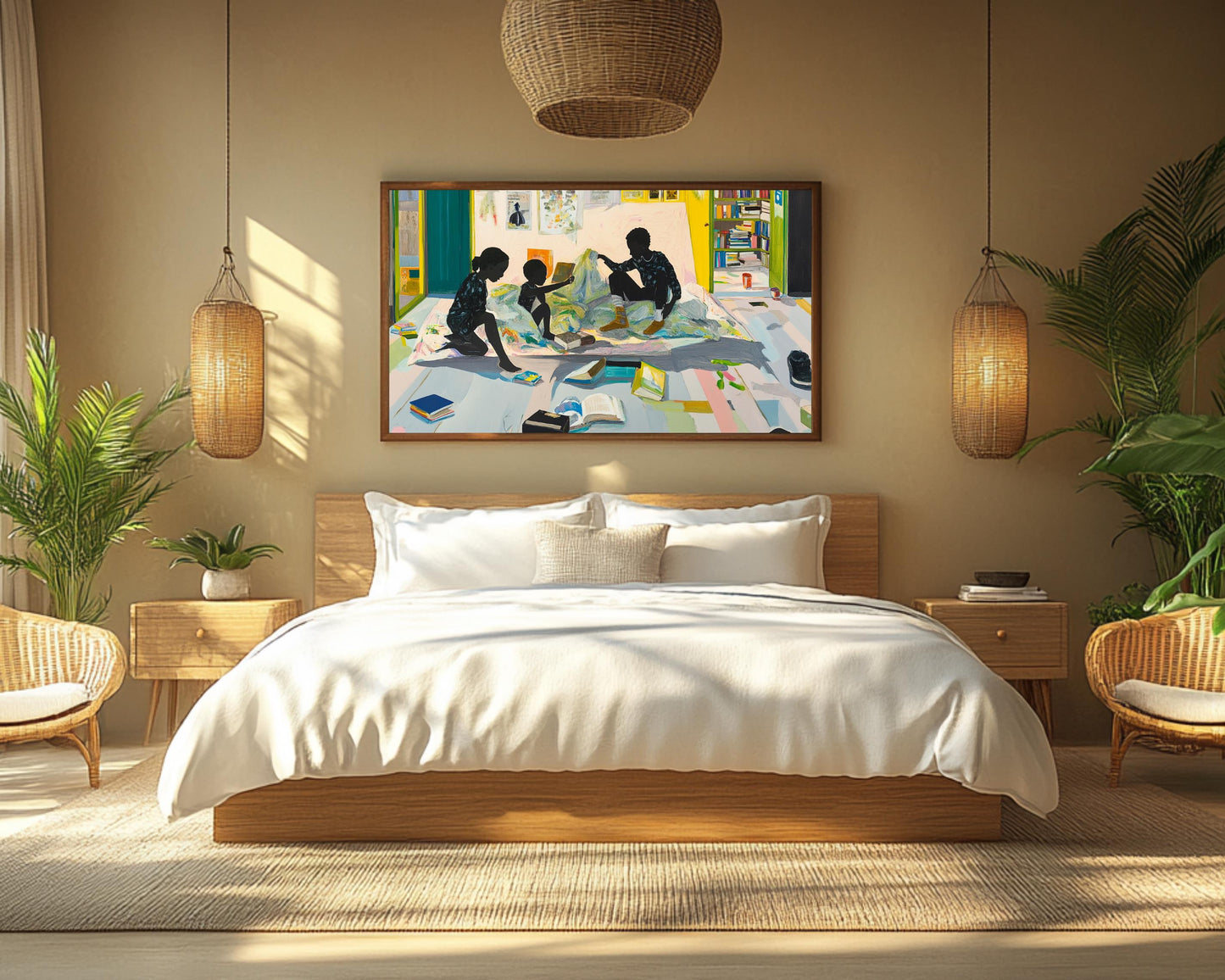 Black Siblings Reading African American Wall Art
