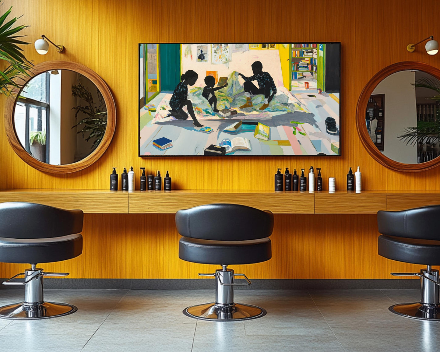 Black Siblings Reading African American Wall Art