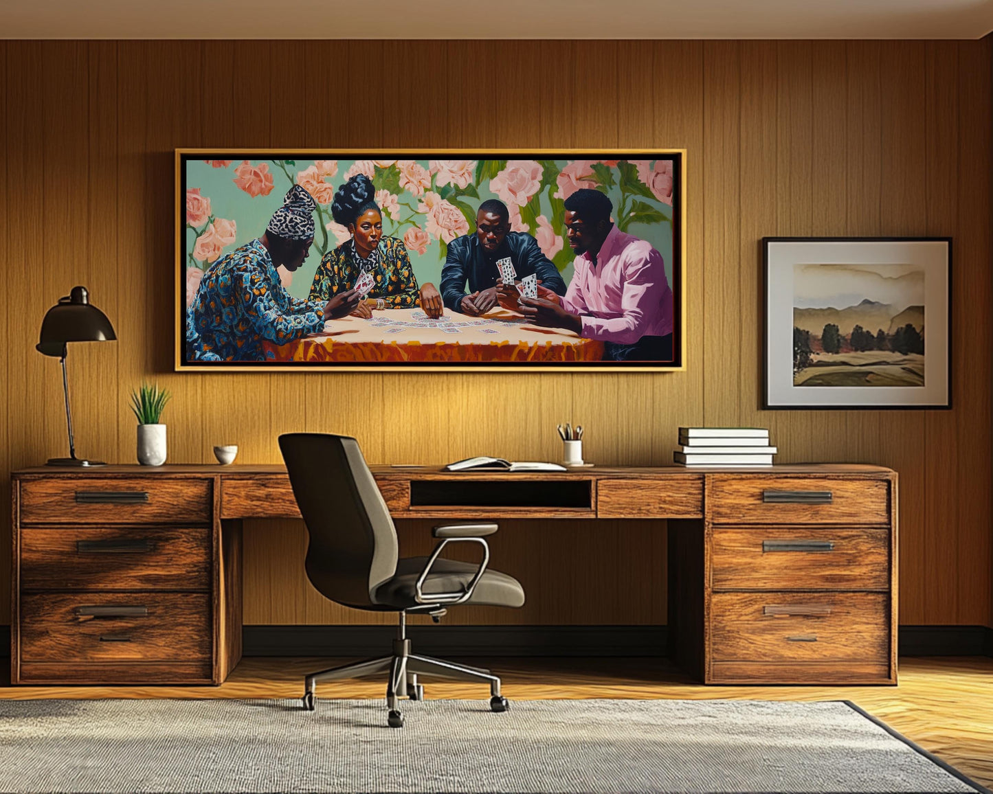 Black Friends Playing Cards African American Wall Art