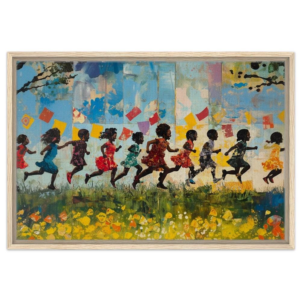 African American Wall Art Joyful Black Children Canvas