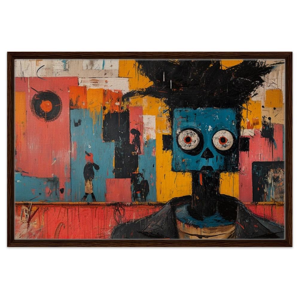 Abstract Blue Figure African American Urban Wall Art