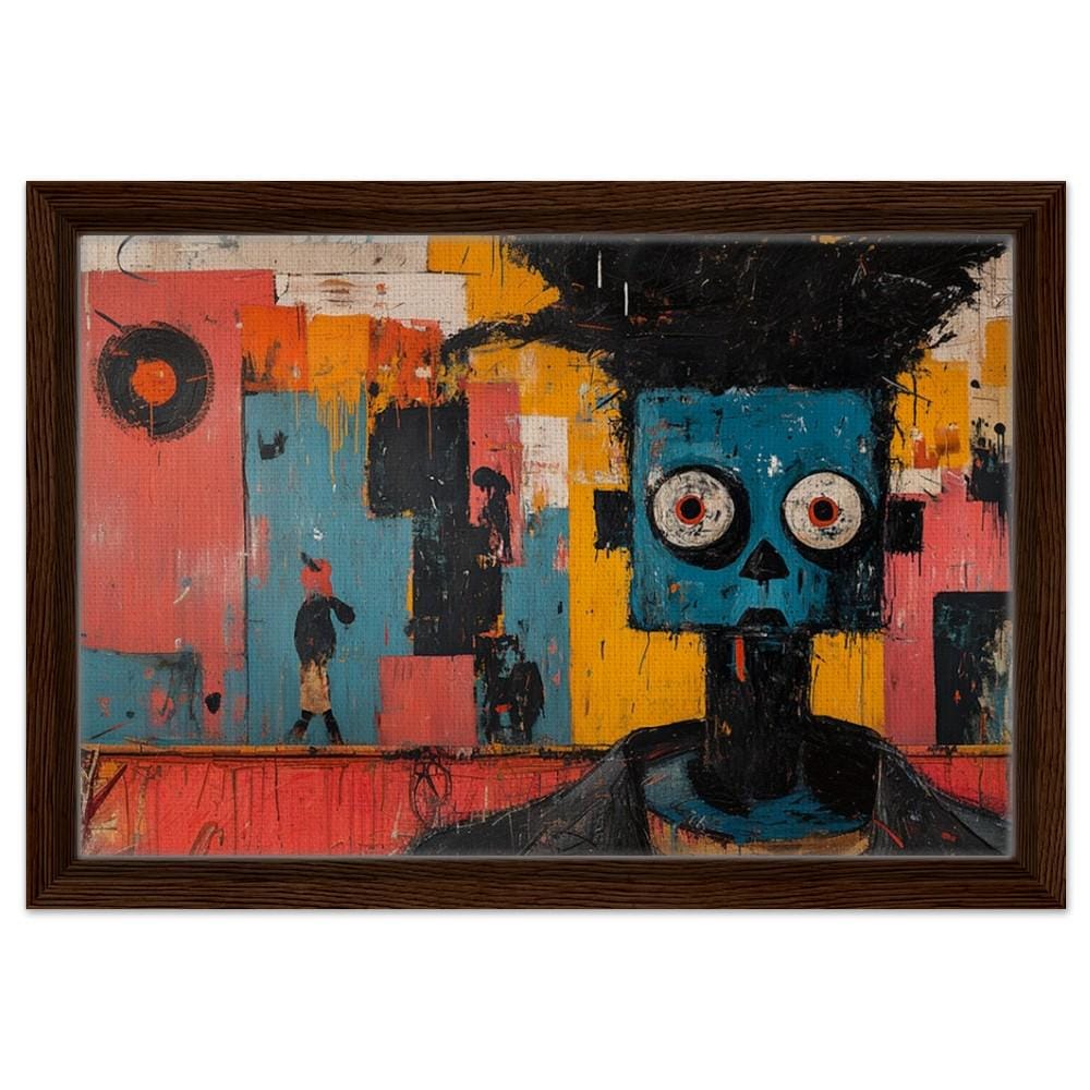 Abstract Blue Figure African American Urban Wall Art