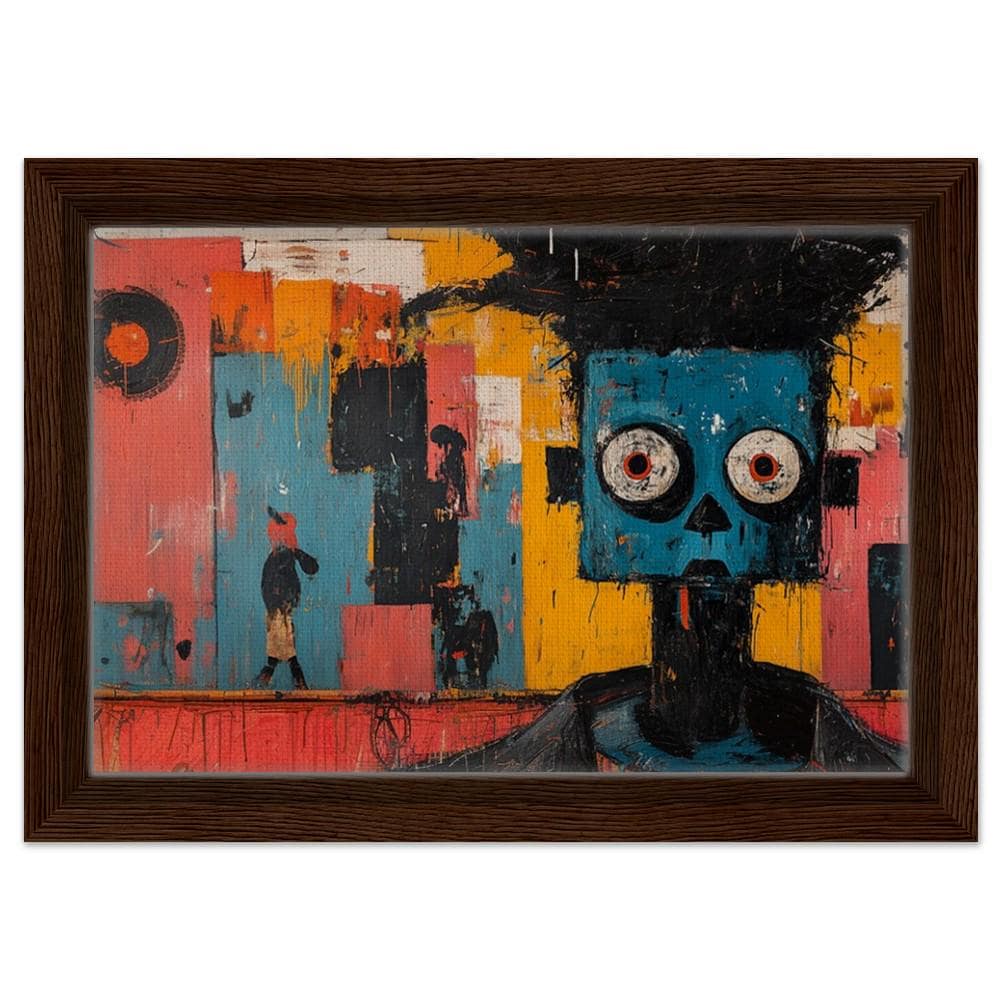 Abstract Blue Figure African American Urban Wall Art
