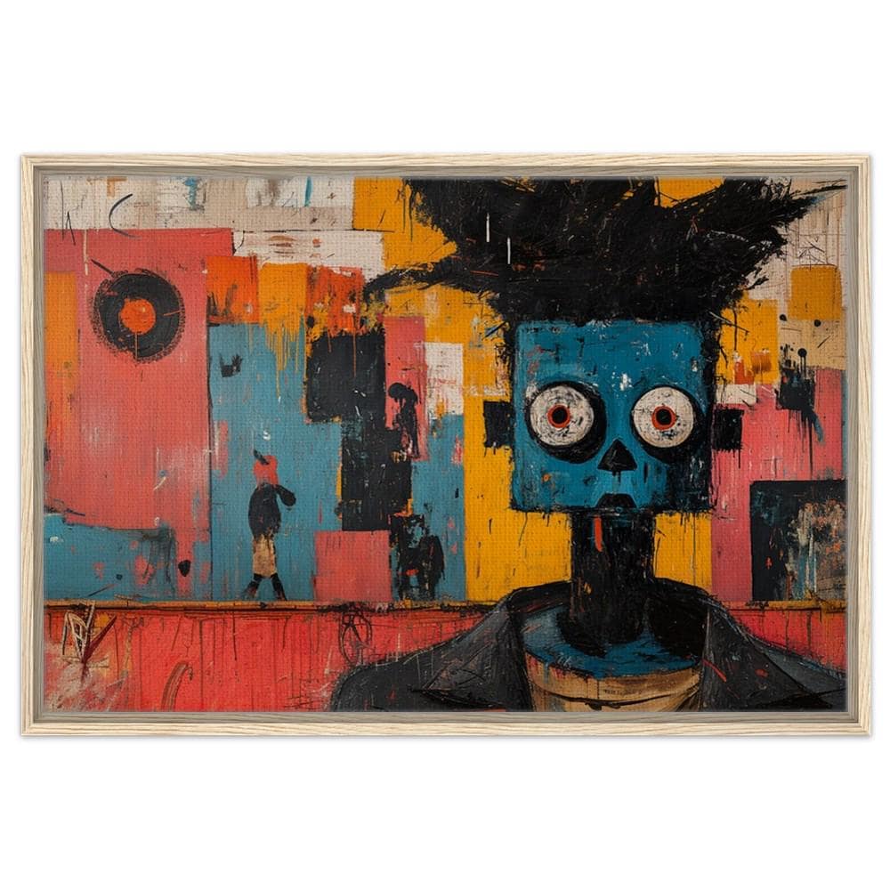 Abstract Blue Figure African American Urban Wall Art