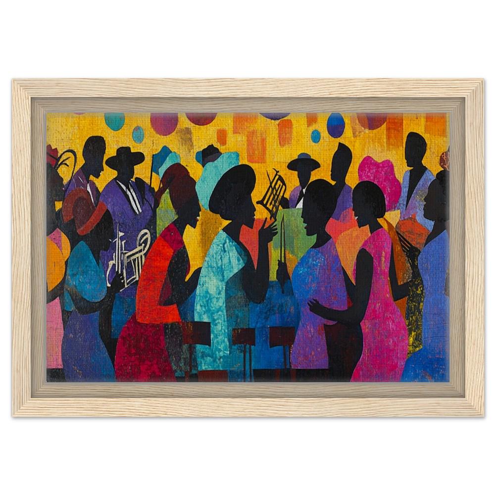 Black Family Reunion with Jazz African American Wall Art