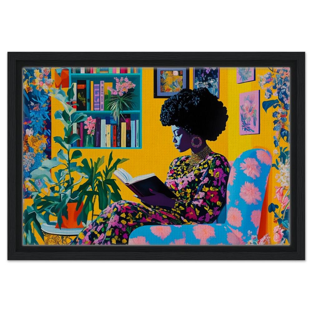 Black Woman Reading Book African American Wall Art
