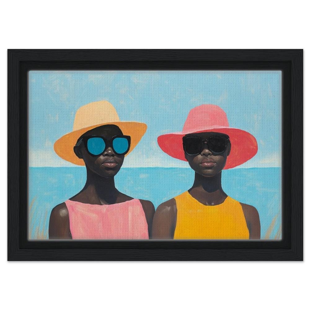Black Women Beach Art African American Summer Wall Decor