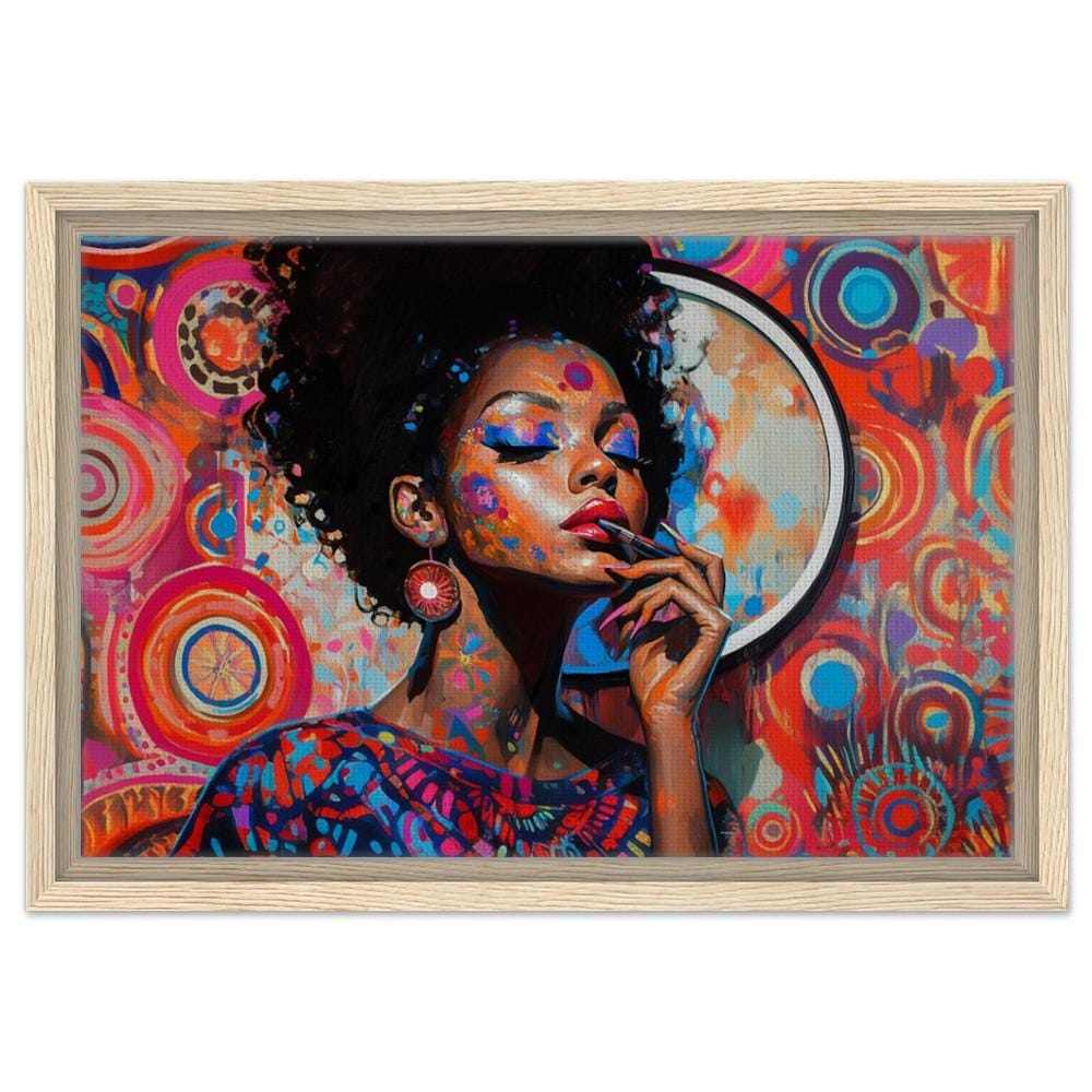 Abstract Black Woman Portrait African American Afrocentric Wall Art