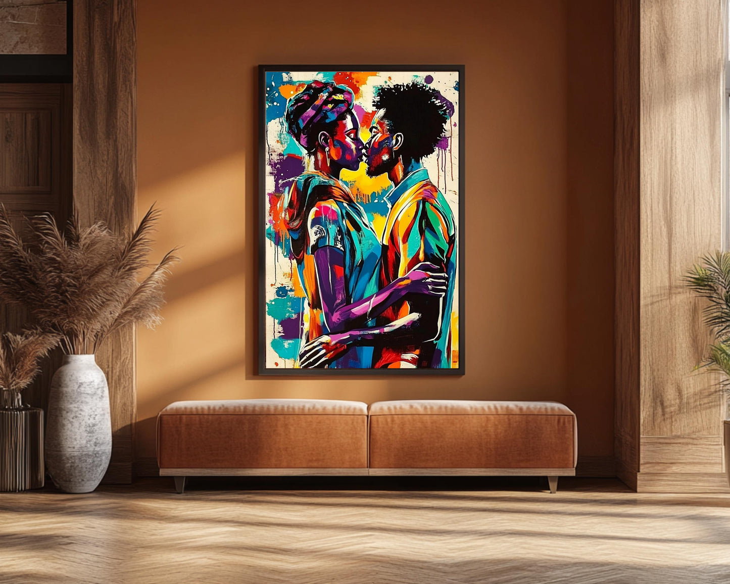 Romantic Black Couple African American Wall Art