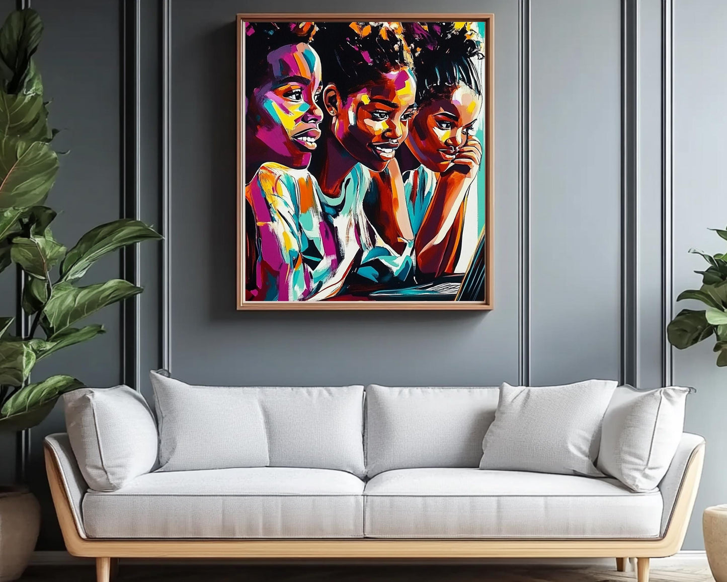 Young Black Women Abstract African American Wall Art