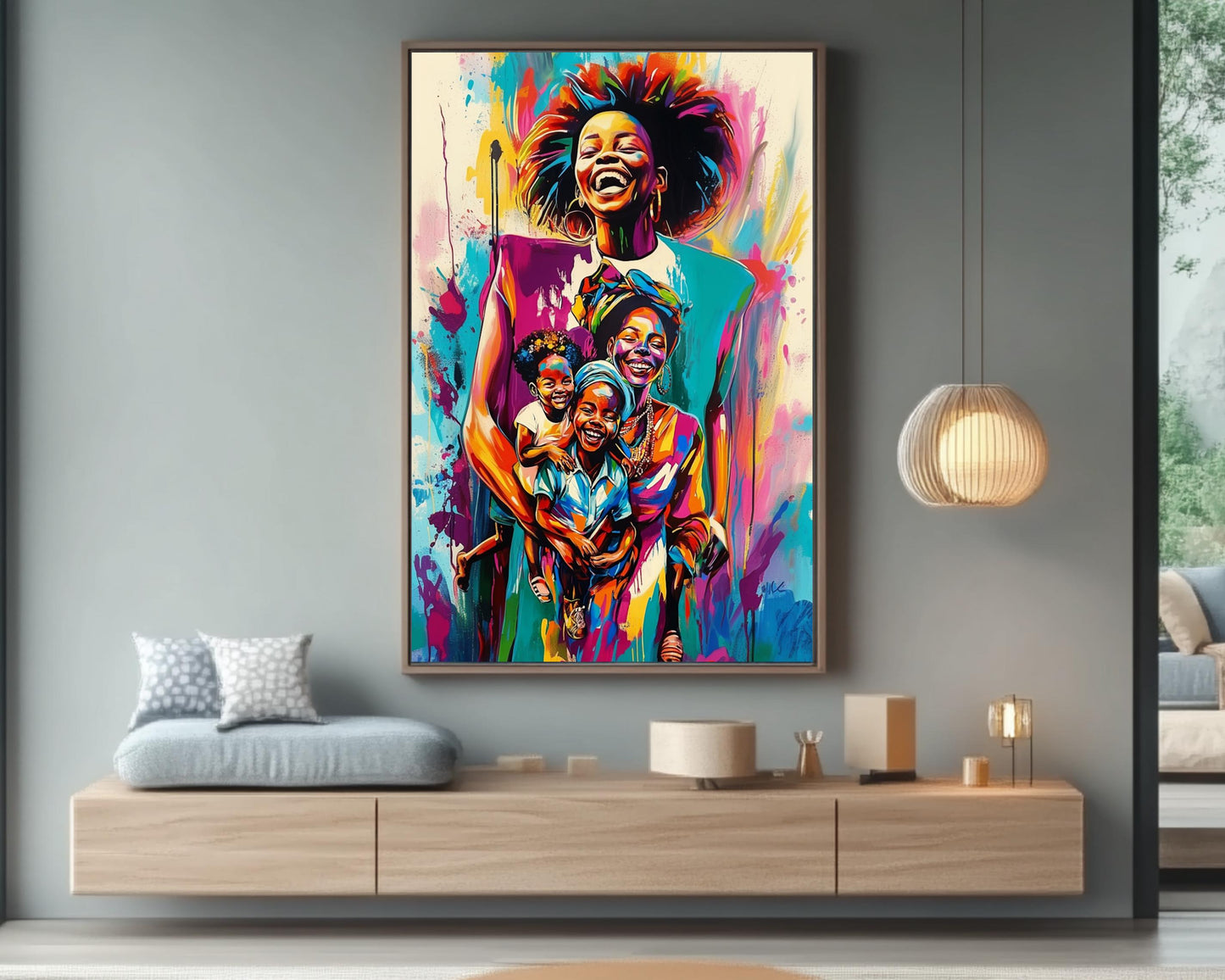 Joyful Black Family African American Wall Art