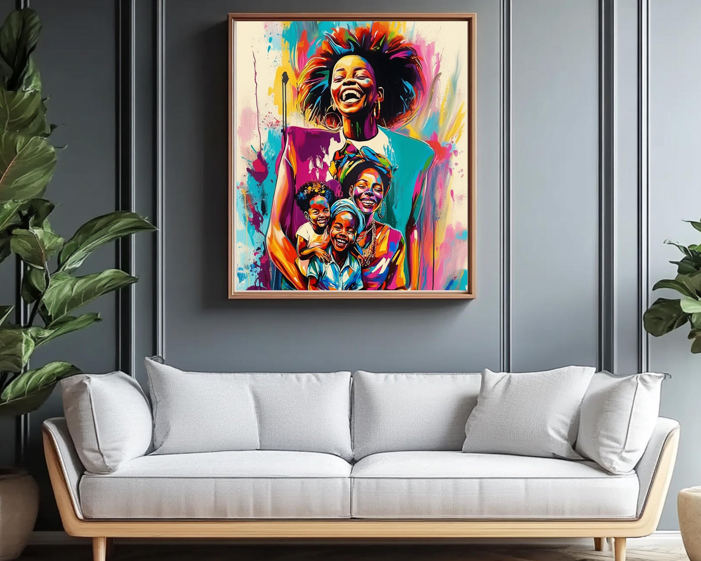 Joyful Black Family African American Wall Art