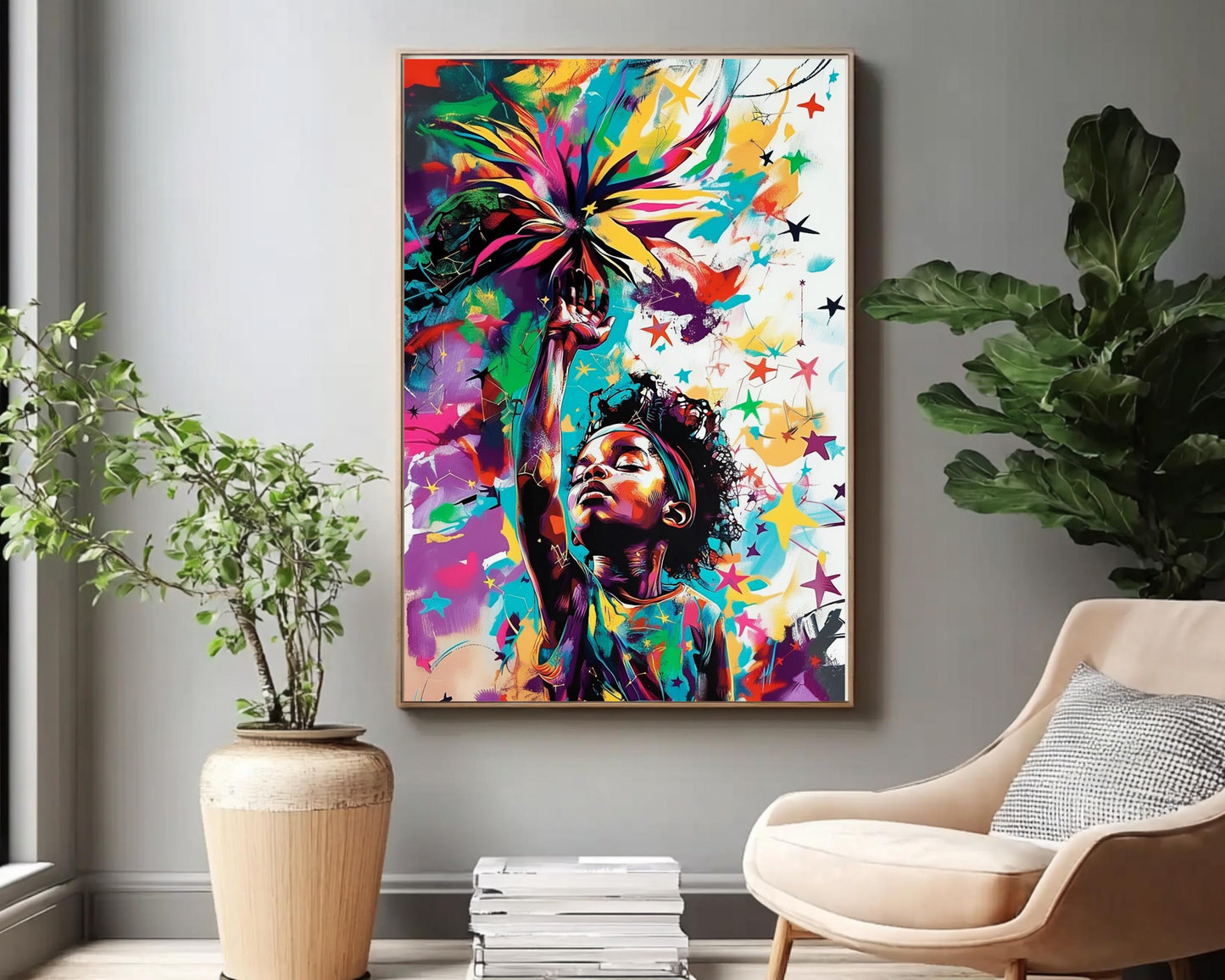 Reach for Stars Black Girl African American Wall Art