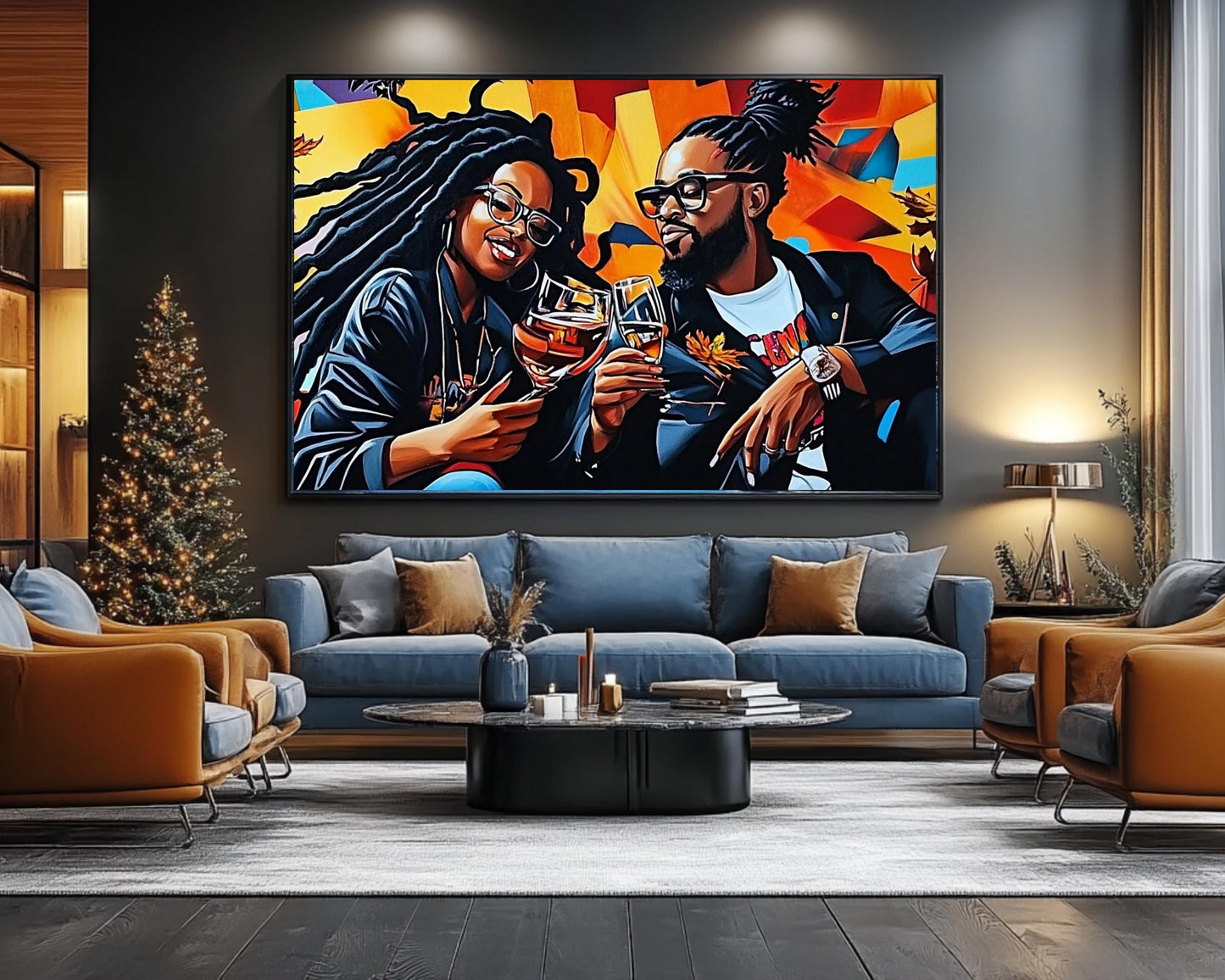 Black Couple Toast African American Wall Art