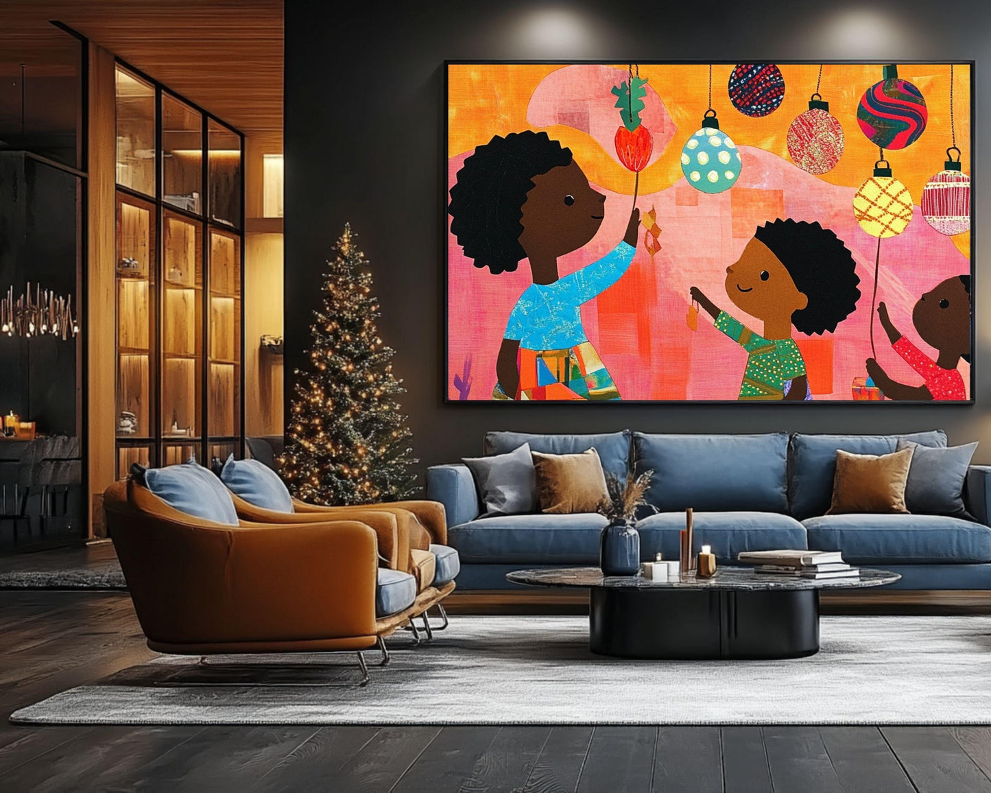 Black Children Decorating African American Art