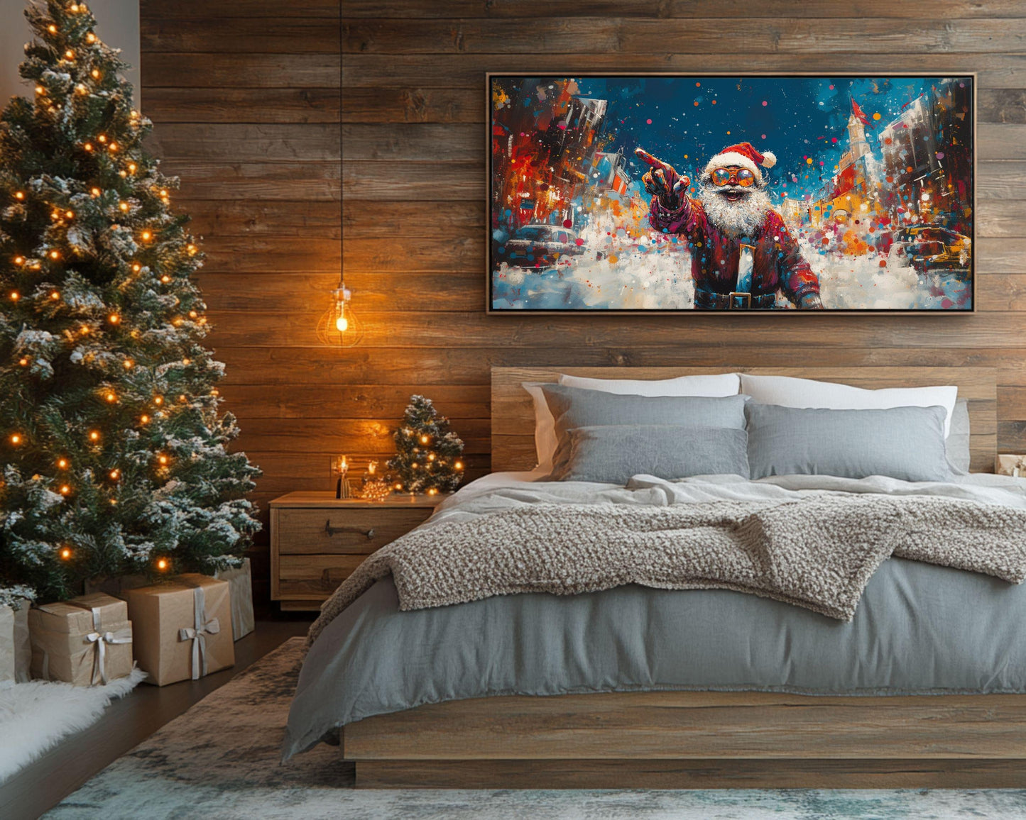 African American Art Black Santa Urban Christmas Print