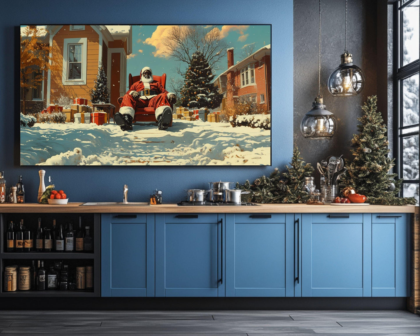 Resting Black Santa African American Wall Art