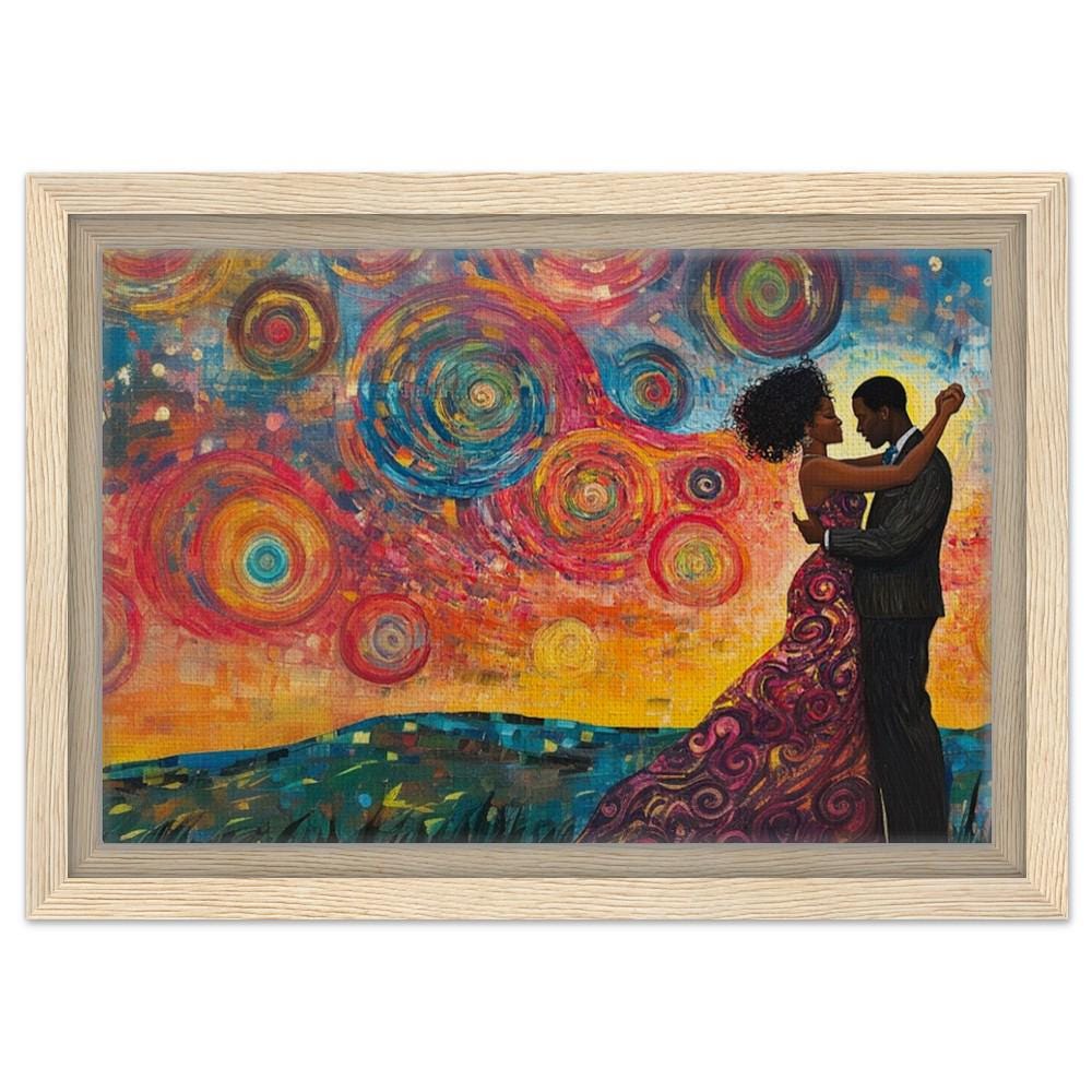 Romantic Black Couple African American Love Wall Art