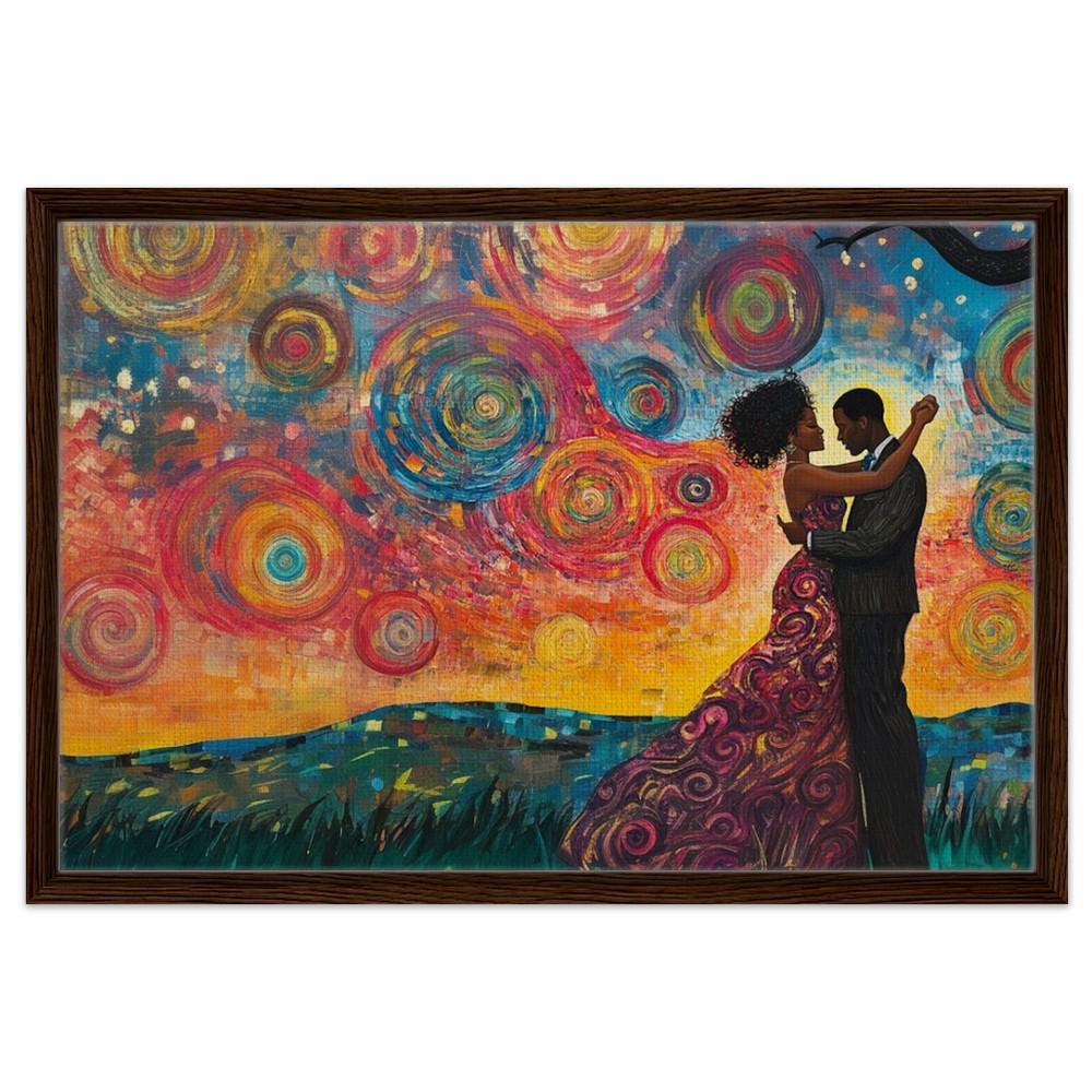 Romantic Black Couple African American Love Wall Art