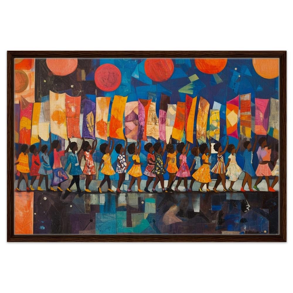 Black Children Marching Unity African American Wall Art