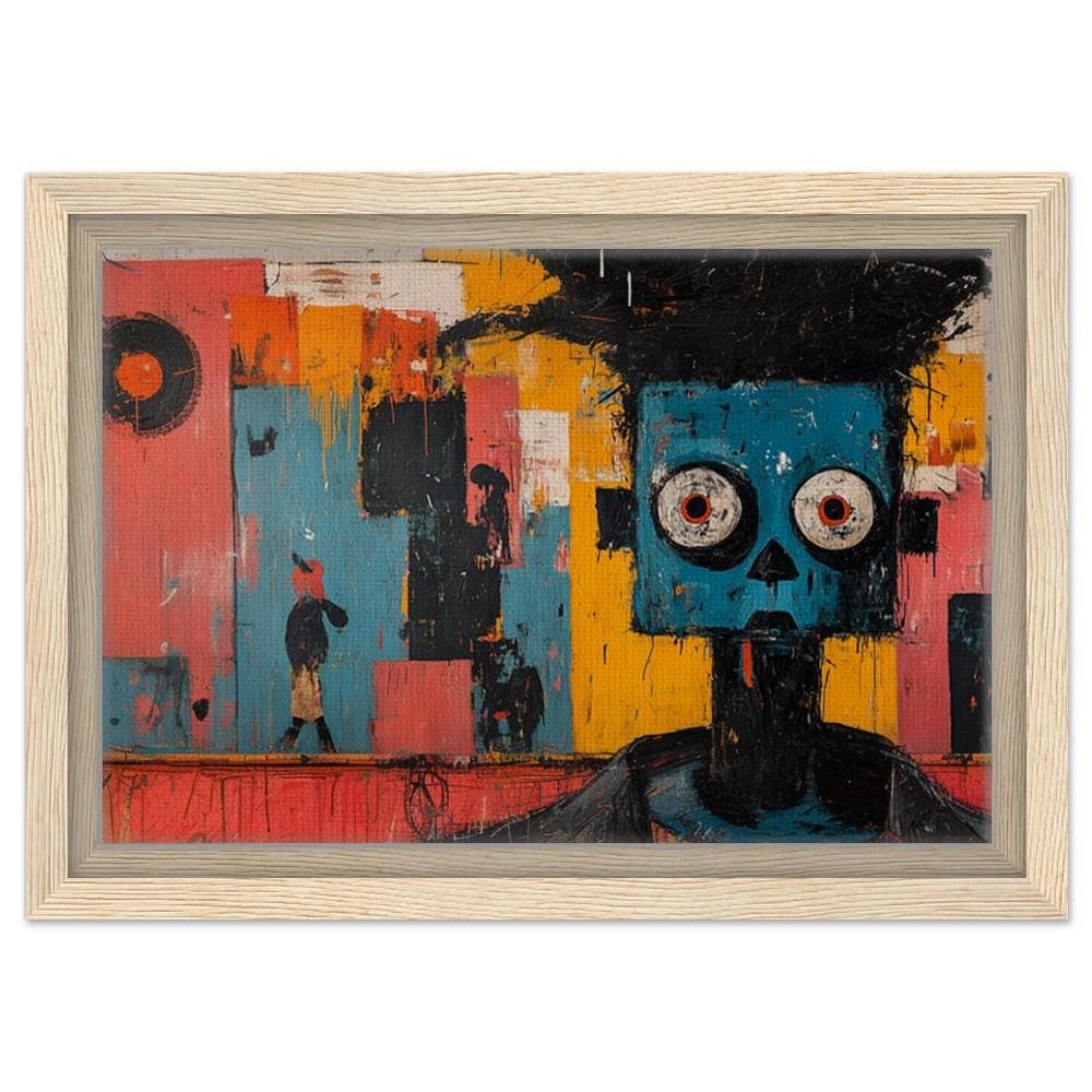 Abstract Blue Figure African American Urban Wall Art