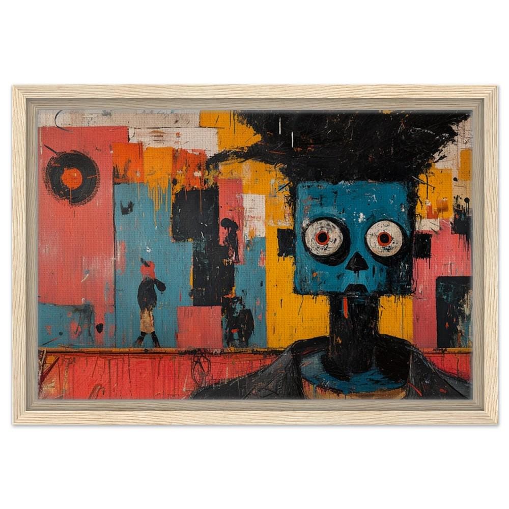Abstract Blue Figure African American Urban Wall Art