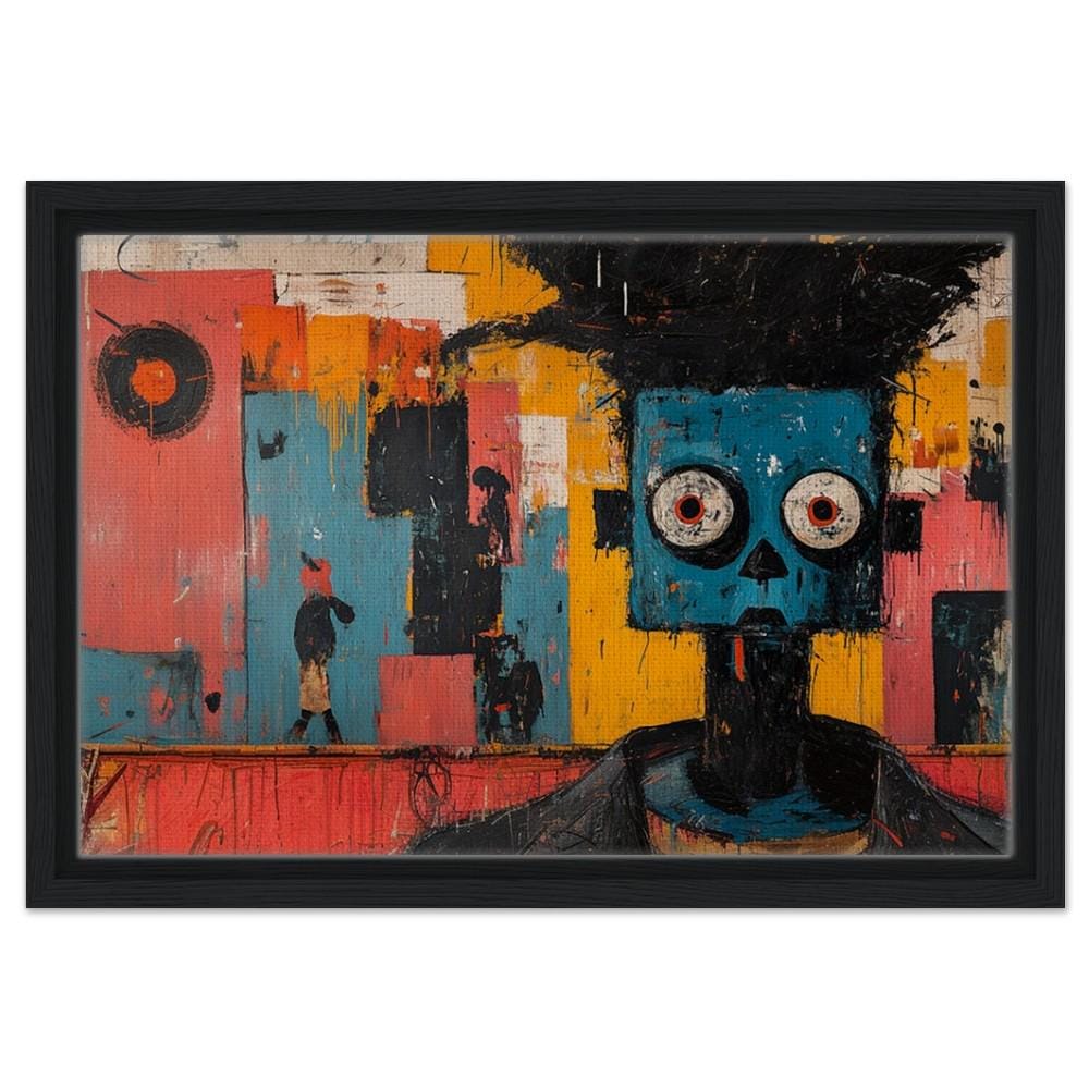 Abstract Blue Figure African American Urban Wall Art