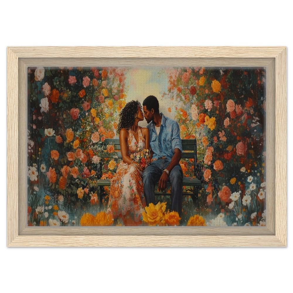 Romantic Black Couple Garden Scene African American Wall Art