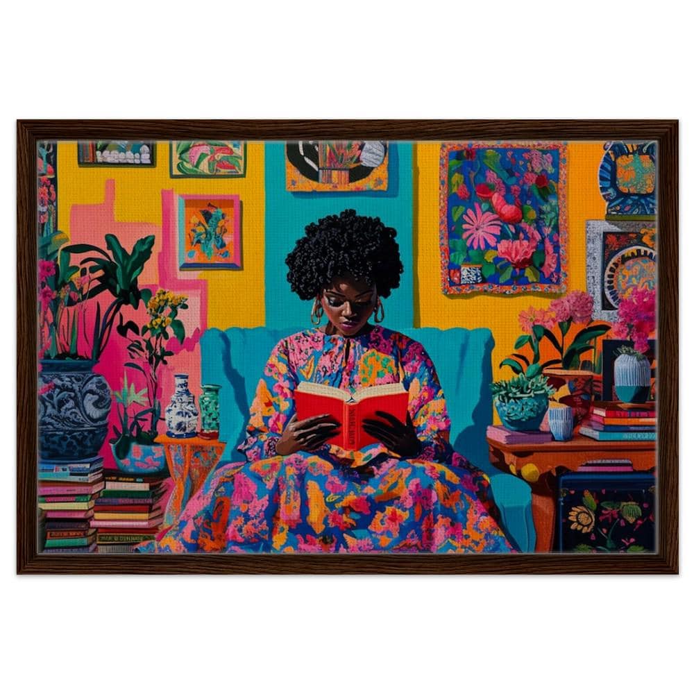 African American Art Black Woman Reading Canvas
