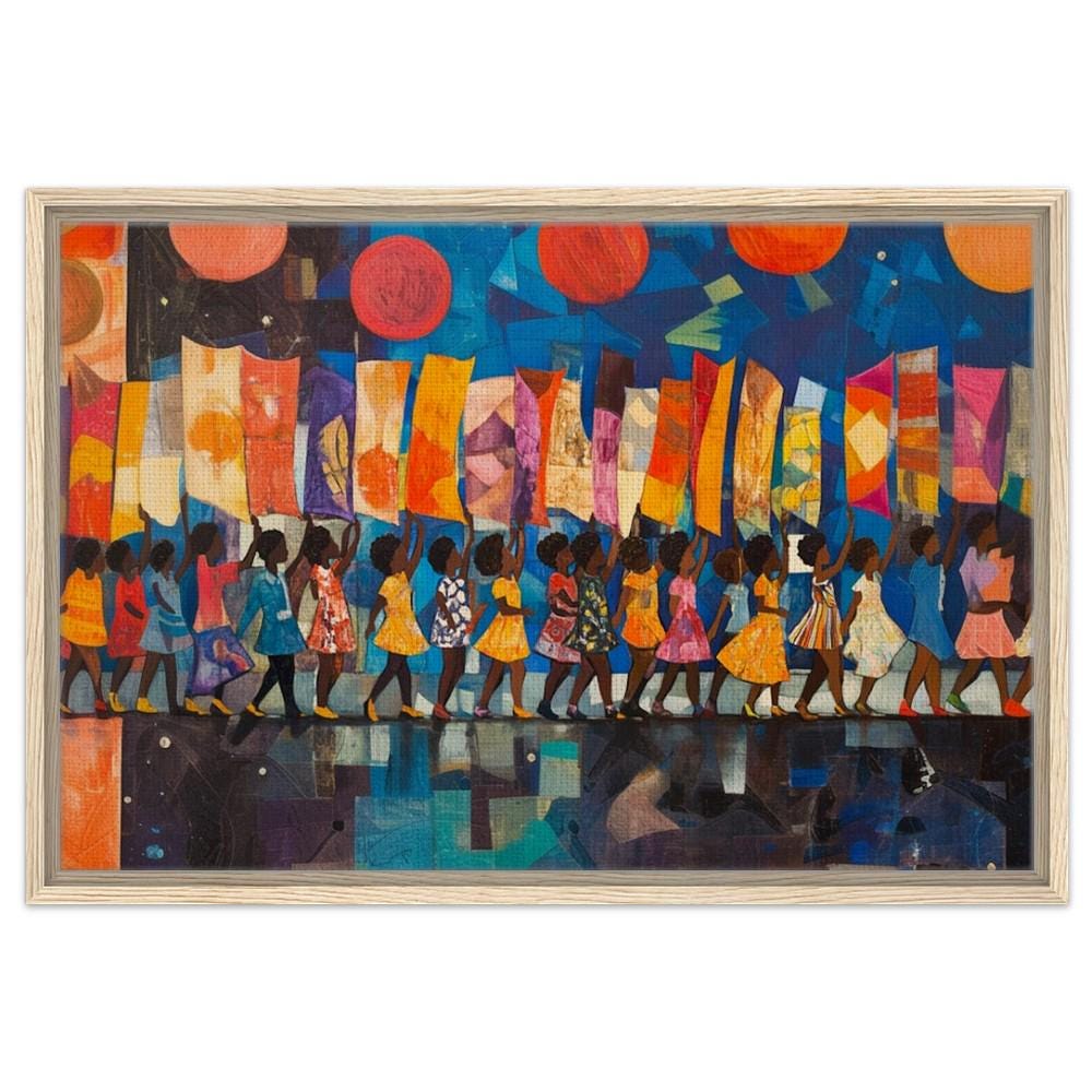 Marching Black Children African American Wall Art