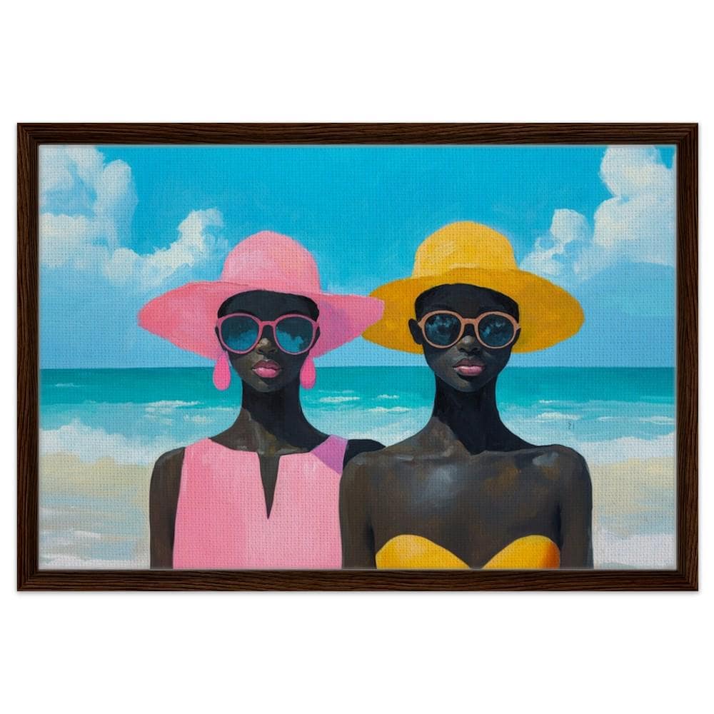 Black Women at the Beach African American Summer Wall Art