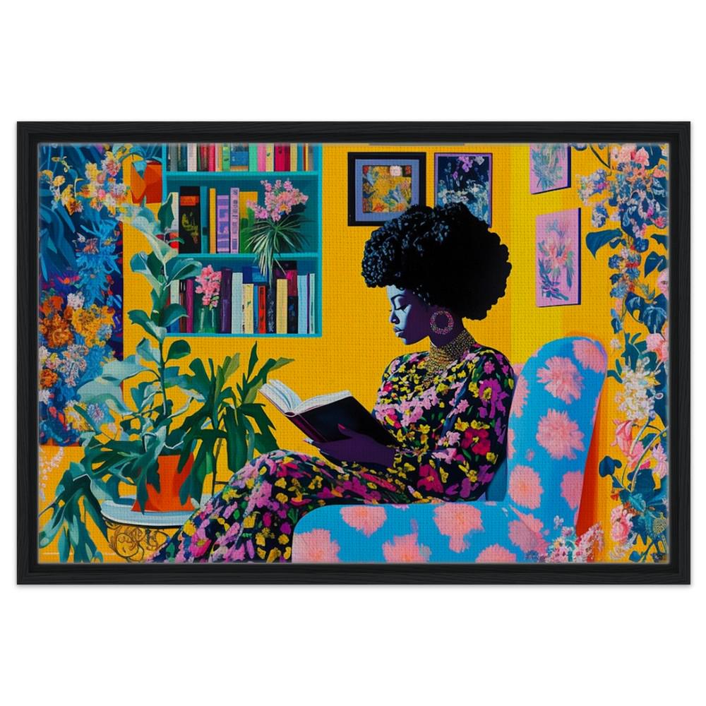 Black Woman Reading Book African American Wall Art