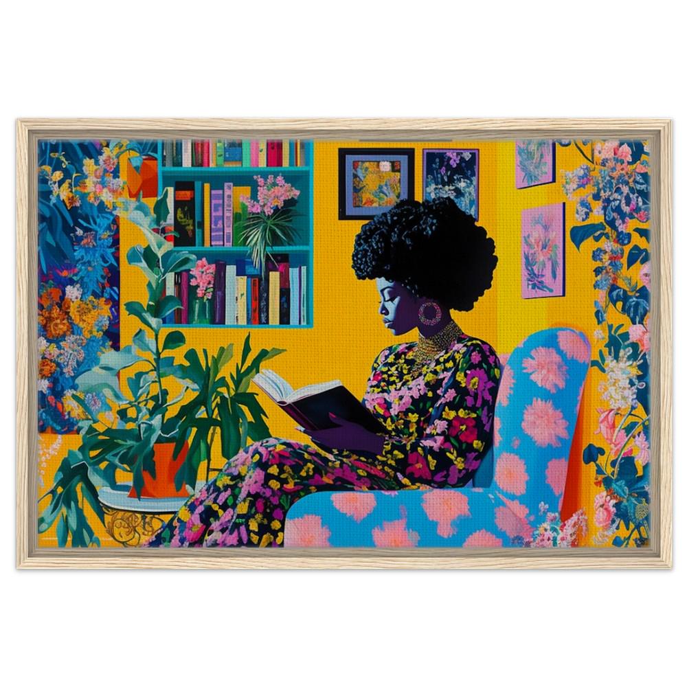 Black Woman Reading Book African American Wall Art