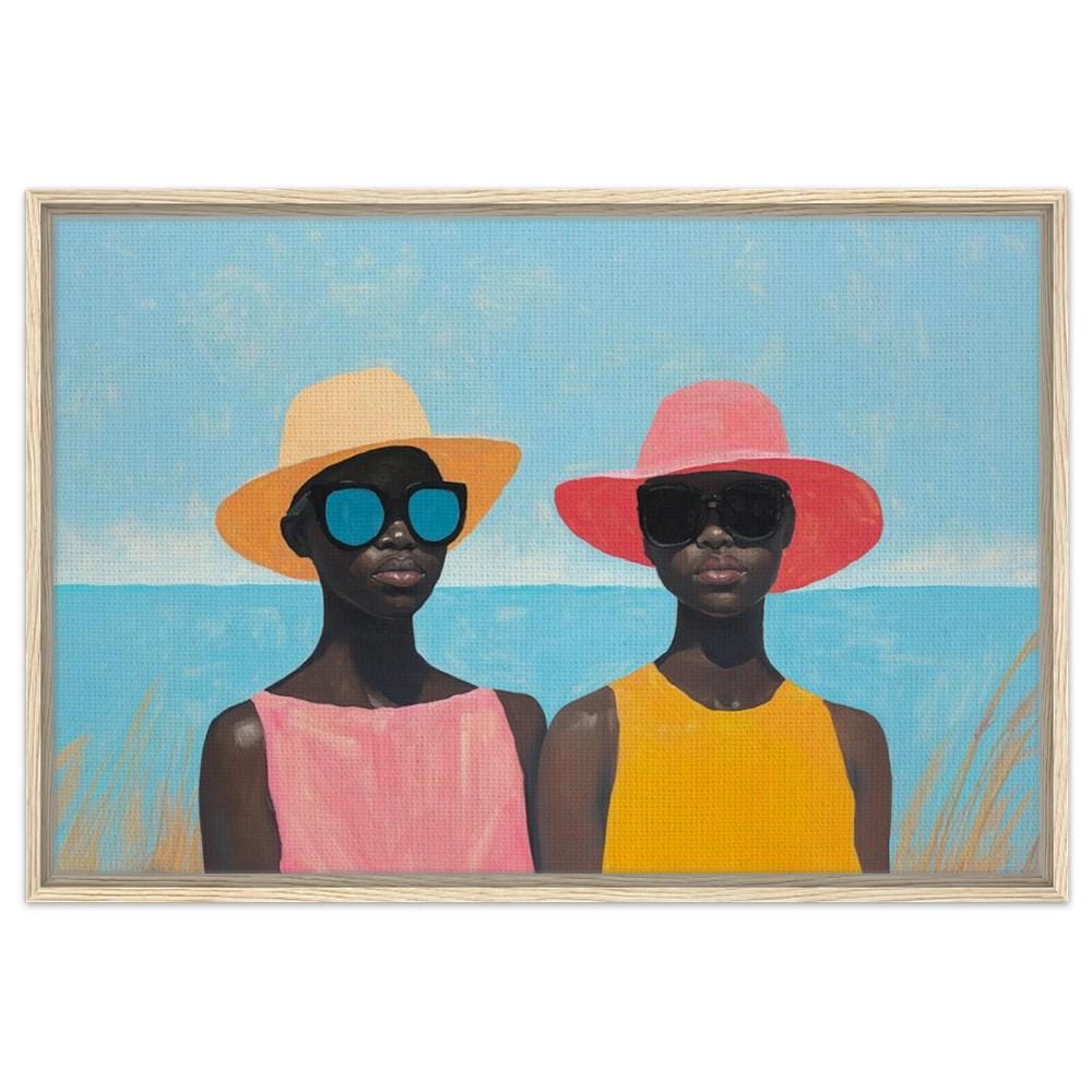 Black Women Beach Art African American Summer Wall Decor