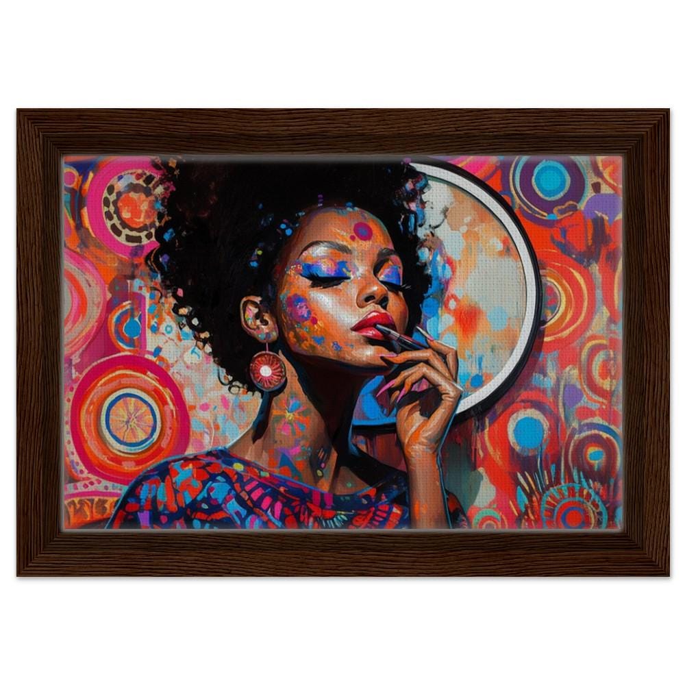 Abstract Black Woman Portrait African American Afrocentric Wall Art