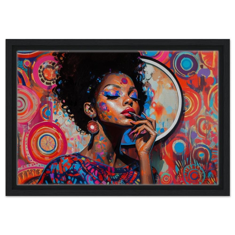 Abstract Black Woman Portrait African American Afrocentric Wall Art