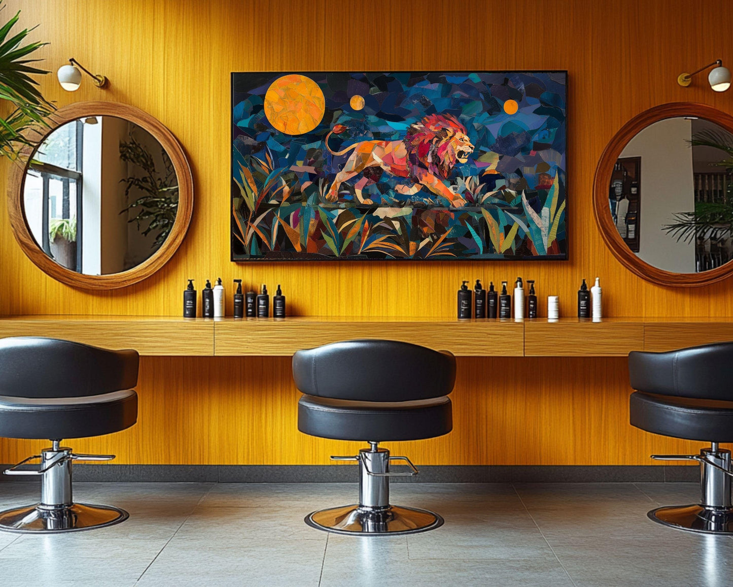 African Lion Canvas Print Vibrant Wildlife Wall Art