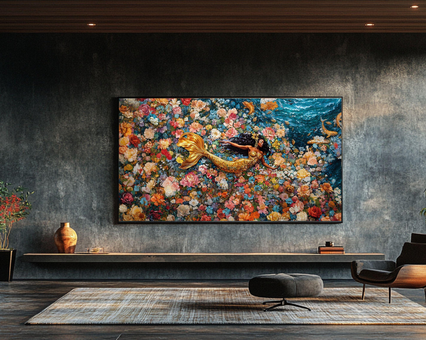 African American Wall Art Black Mermaid