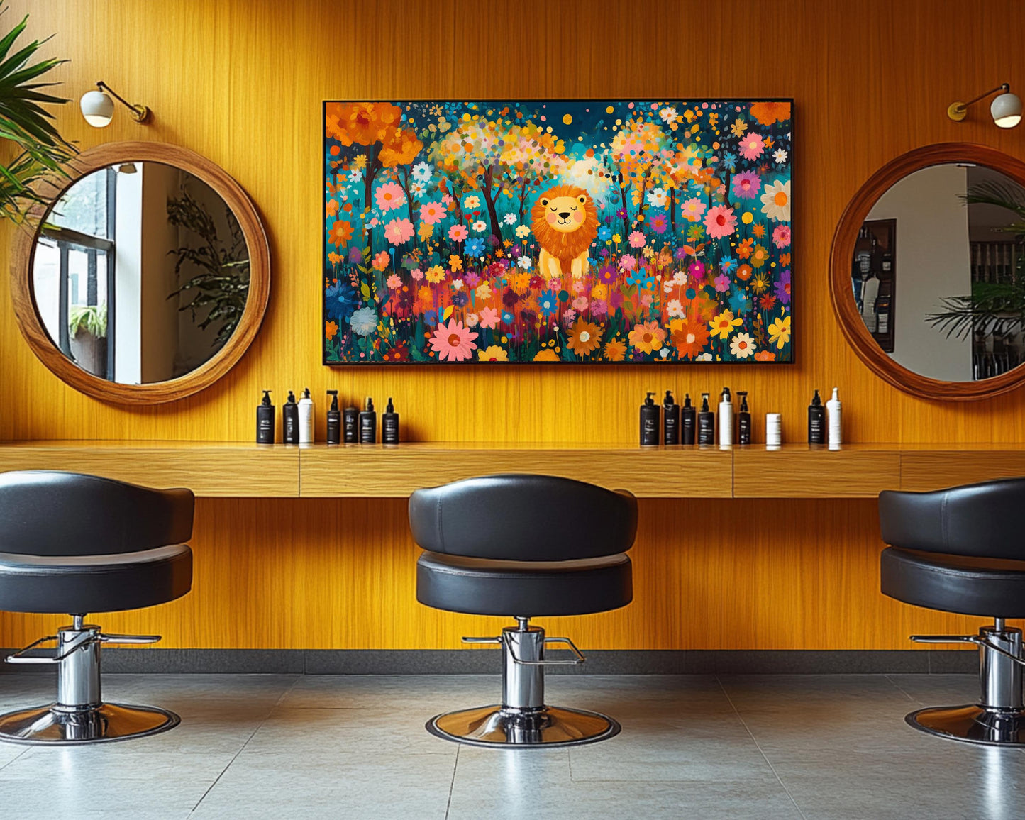 Black Art Lion Canvas African American Wall Decor