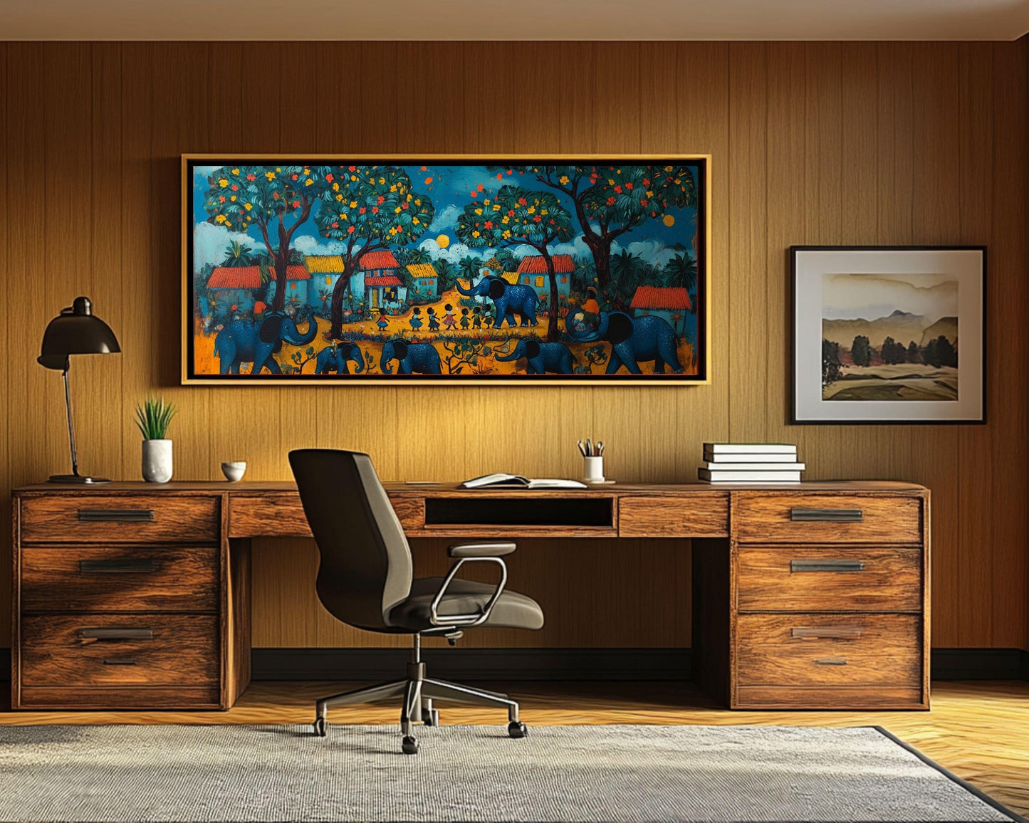 Haitian Folk Elephant African American Wall Art Canvas Print