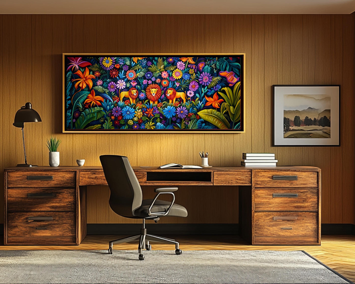 Haitian Lion Jungle Art Afrocentric Tropical Wall Decor