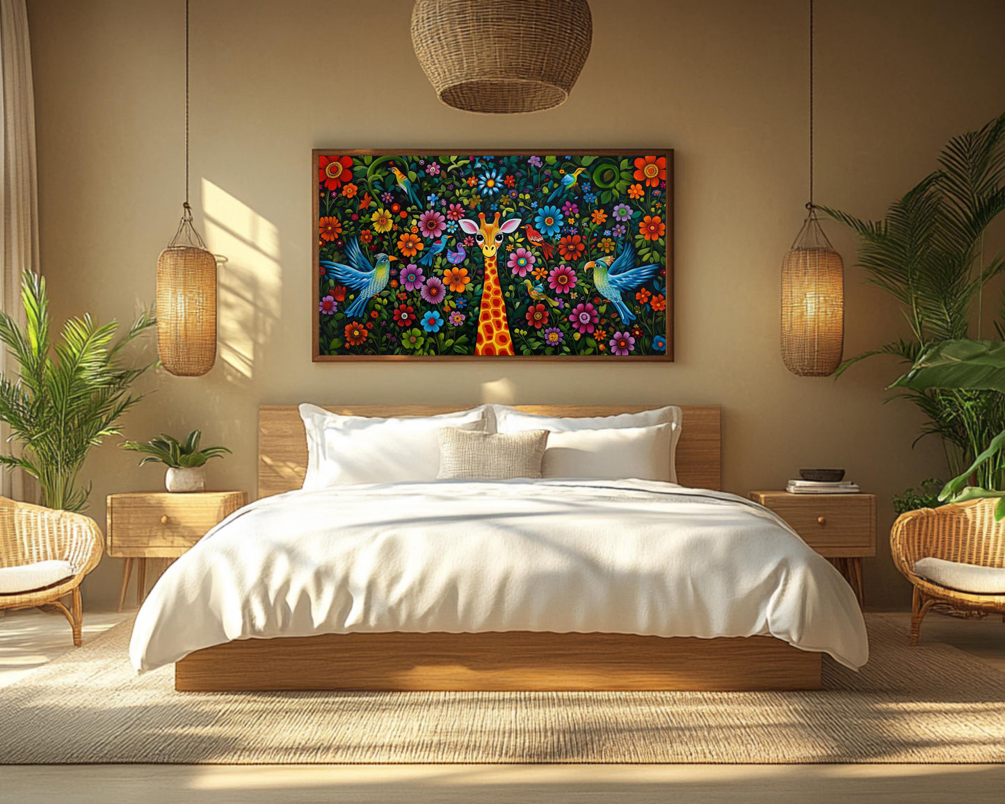 Black Art Giraffe Print African American Wall Decor