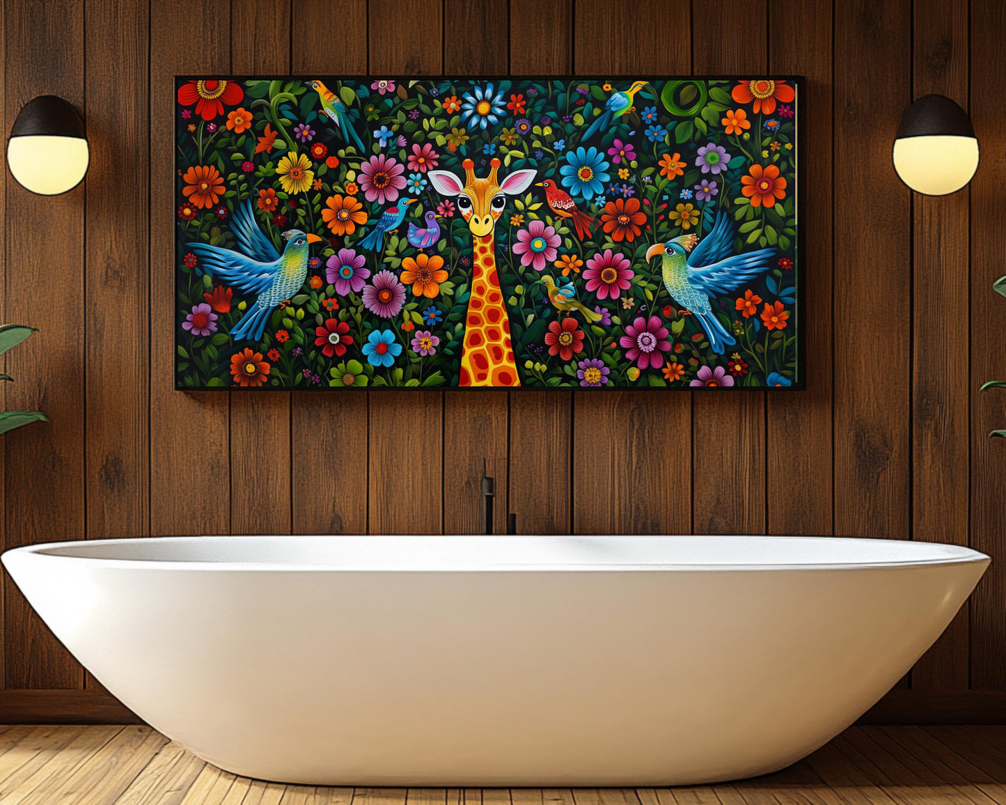 Black Art Giraffe Print African American Wall Decor