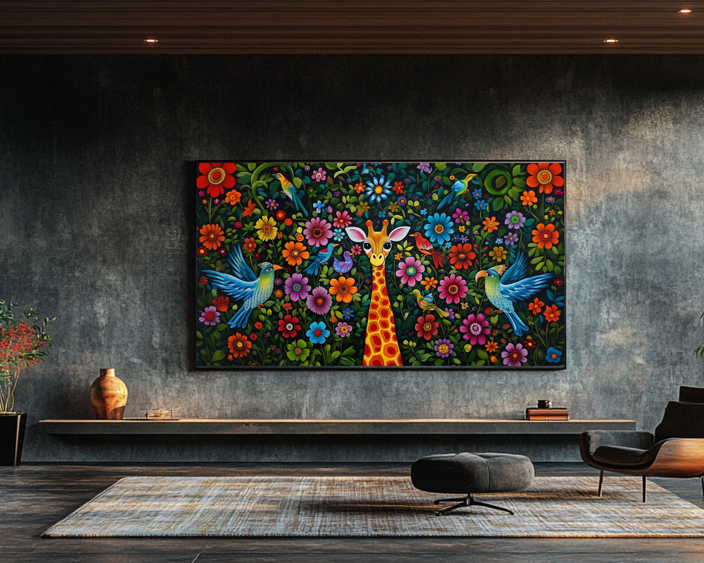 Black Art Giraffe Print African American Wall Decor